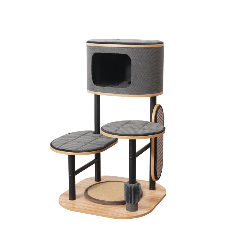 PetPals 36.6" Cat Tree with Condo and Rubber Groomer