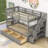Dkwon Kids Twin Over Twin Bunk Bed with Drawers-1304280888