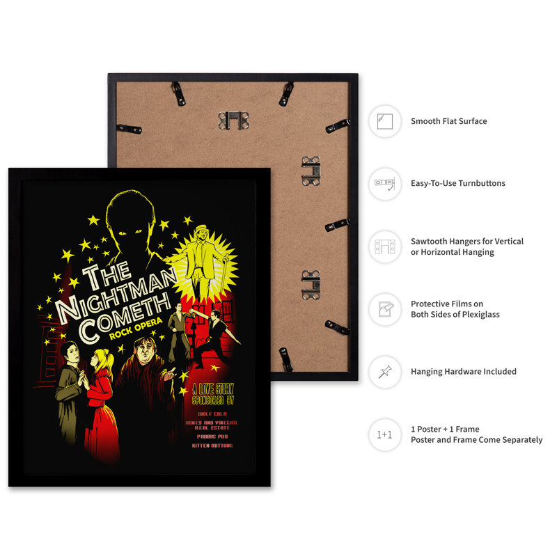 Nightman Cometh, Cadre noir, Affiche, H 11 po x l 14 po