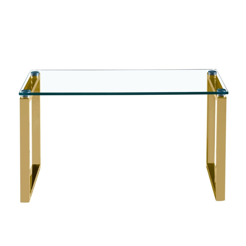 Table basse Huxley - Table de salon moderne fonctionnelle, H 16 po x L 35 po x l 14 po, Argent