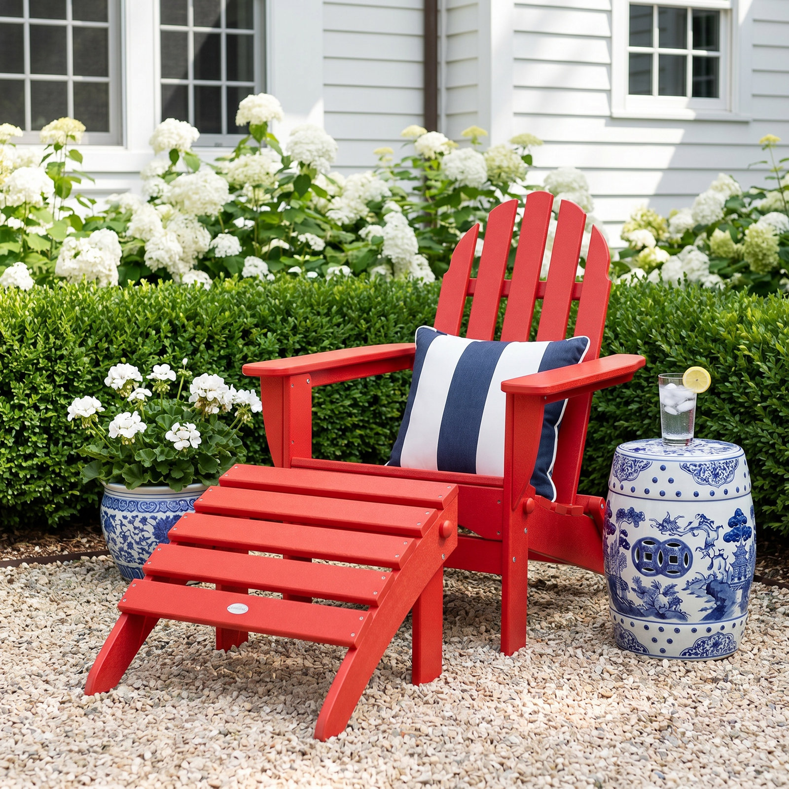 POLYWOOD® Classic Adirondack 2-Piece Set, Navy