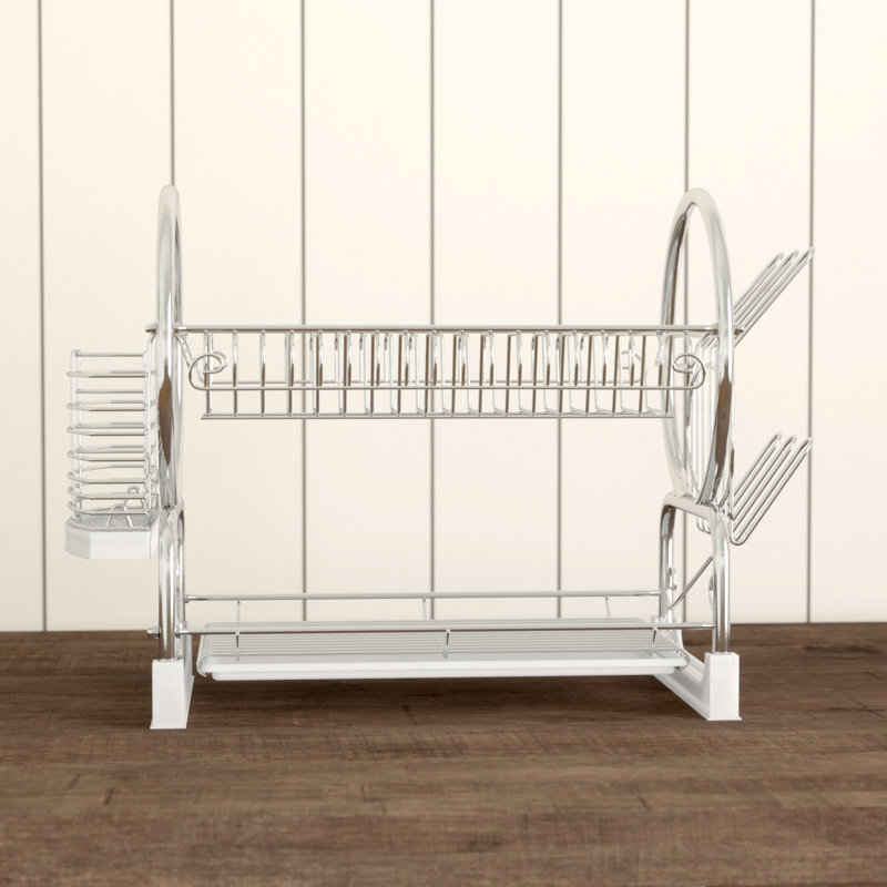 2 Tier Dish Drainer with Tray I, White
