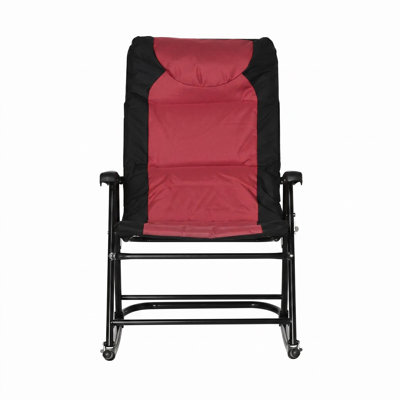 Ensemble de 2 chaises de patio berçantes pliantes et rembourrées pliantes, de style bistro pour terrasse de camping