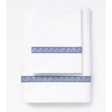 510 Thread Count Cotton Percale Sheet Set with Weave Embroidery in Palm