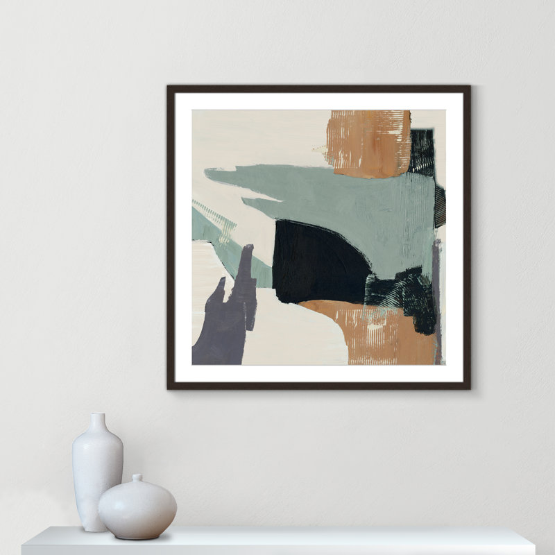 «Bold Divisions II» par Jacob Q, Matted Print, Noyer à grain ouvert, L 32 po x H 32 po