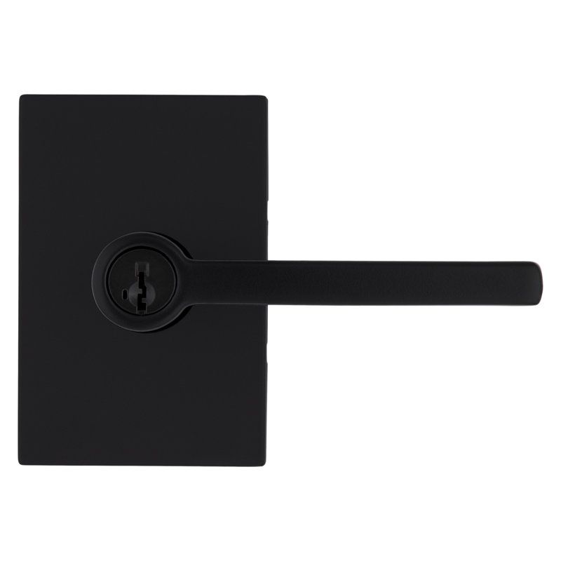 Halifax Keyed Entry Lever featuring SmartKey Security, Matte Black