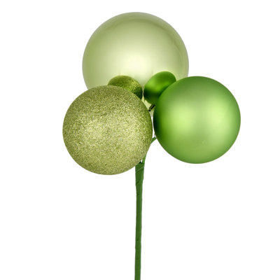 Vickerman 18" Ball Ornament Christmas Pick, 4 per Bag