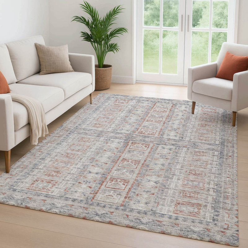 Premium Machine Washable Mayfield Striped Rug, 8' x 10', Beige
