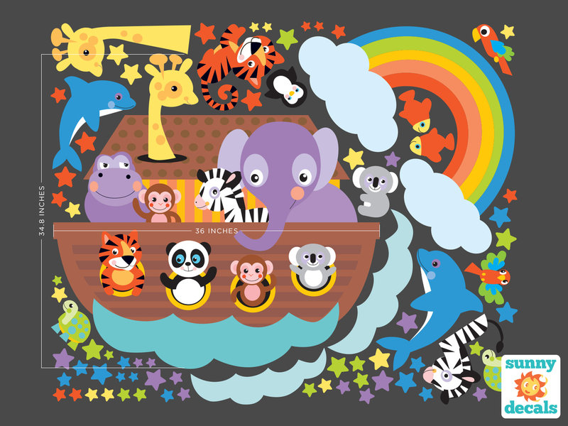 Décalcomanie murale en tissu noahs ark