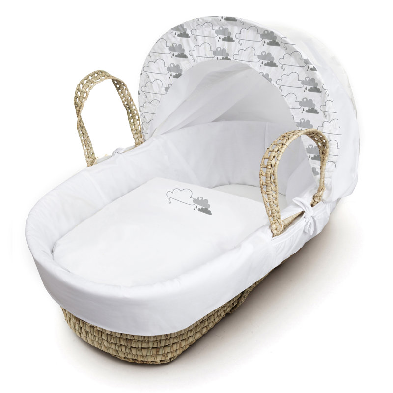 Print Cotton Blend Moses Basket Bedding Set