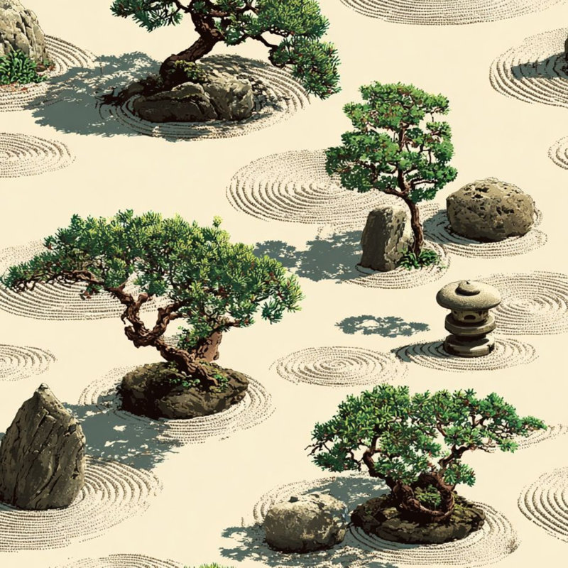 Papier peint japonais Zen Garden