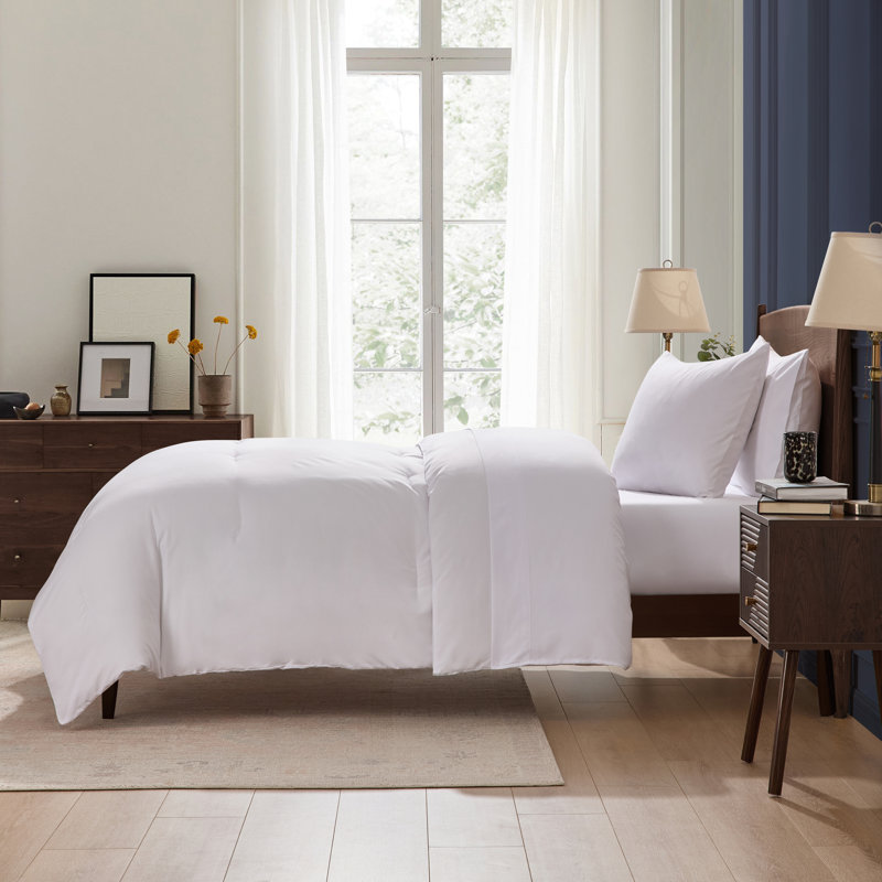 Soft Microfiber 5 Piece Comforter Set with Sheets, White, Twin Extra Long Comforter + 4 Additional Pieces