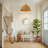 2-Light 20"W Boho Natural Rattan Dome Pendant