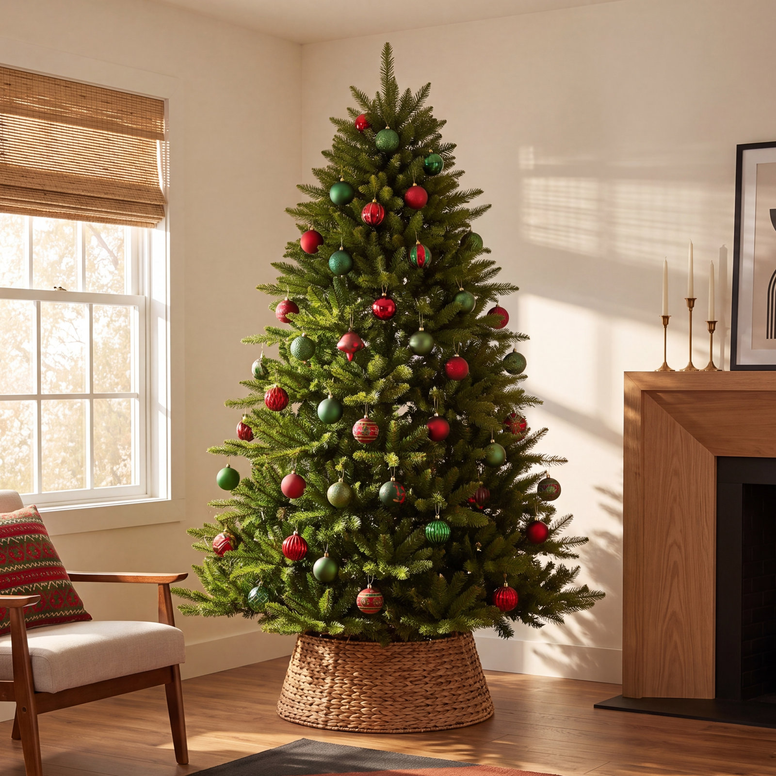 Artificial Christmas Tree with Color & Clear Lights, 7.5 ft.