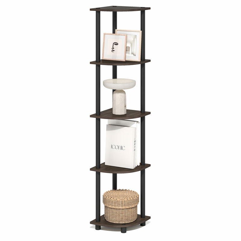 Telise 29.46cm W Manufactured Wood Shelving Unit, Brown Grain/Black