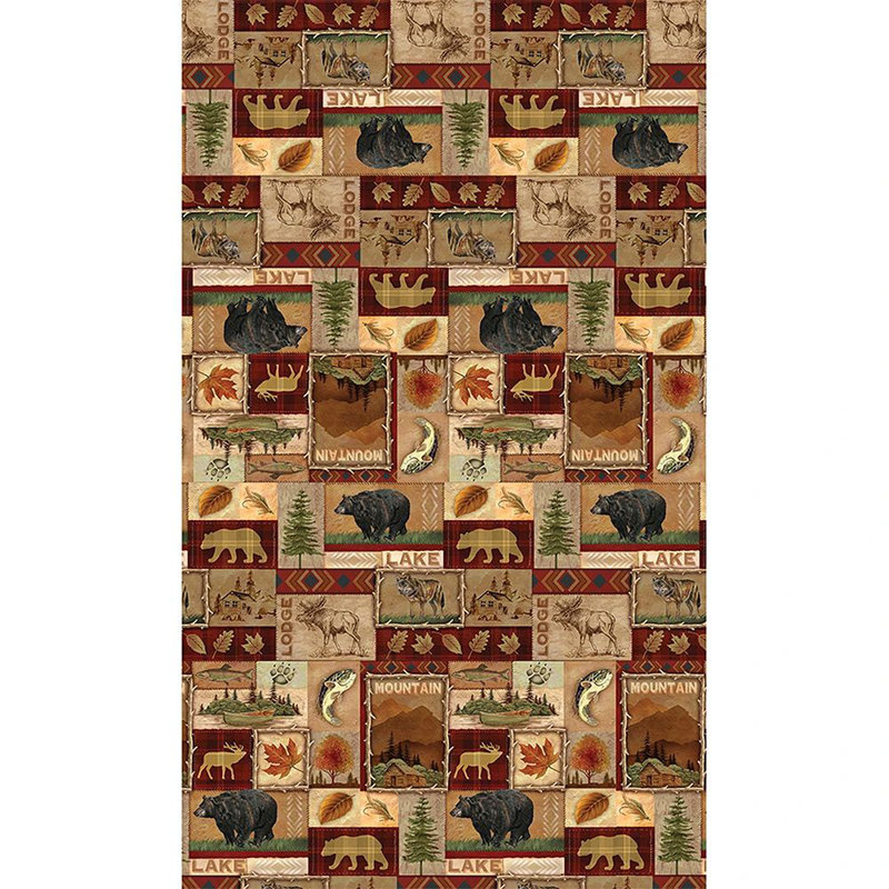 Lodge Collage Geometric Tablecloth, 120" L x 70" W