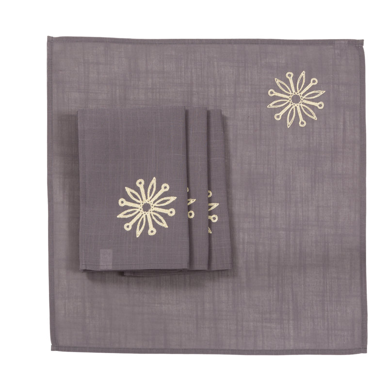 Adriennie Polyester Embroidered Square Napkin