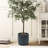 Handmade Modern Gray MgO 14.17" Round Pot Planter
