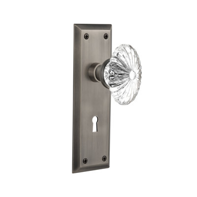 Bouton de porte de mortaise intérieur cannelé New York
