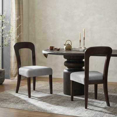 Jabari Mid-Century Modern Chenille Dining Chairs