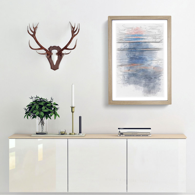 Water Ripples in Abstract - Picture Frame Graphic Art Print, Oak, 91cm H x 60cm W x 2cm D