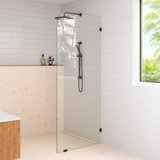 Solaris 32 in. x 78 in. Fully Frameless Radius Single Fixed Shower Panel