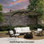 Parasol rectangulaire en porte-à-faux avec leviers à manivelle 118,11 po x 118,11 po Sokul inclus-663225177