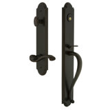 Arc Handleset with Deadbolt and Portofino Door Lever and Rosette