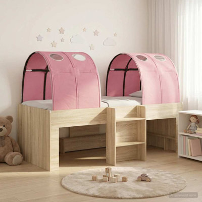  Bed with Tunnel 4 pcs Engineered Wood Modern Bedroom Furniture Home Set