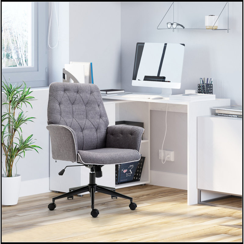 Chaise de bureau polyvalente avec caractéristiques ergonomiques avancées pour un confort accru, Polyester, Gris foncé, Noir