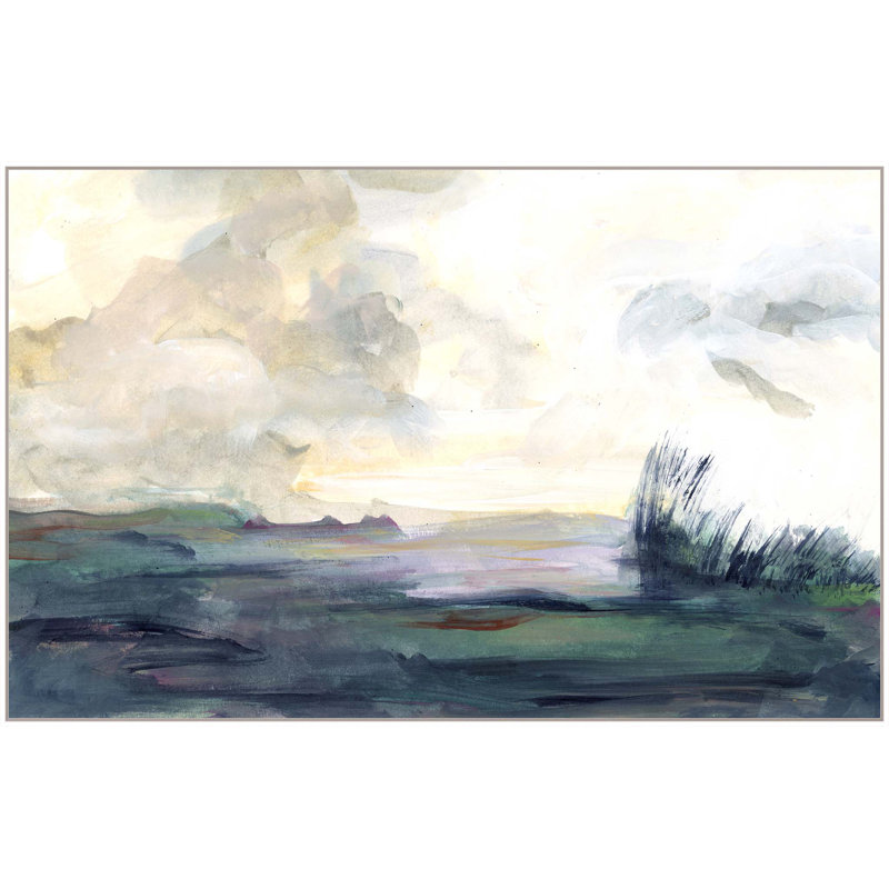 Night Marsh by Katie Ré Scheidt, White Floater Framed, 35.25" H x 55.25" W