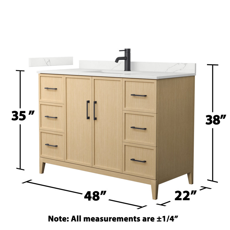 Elan 48'' W Vanity, Matte Black, Single, Tan