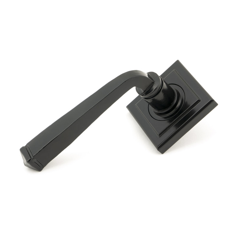 Avon Round Lever on Rose Set (Square), Black