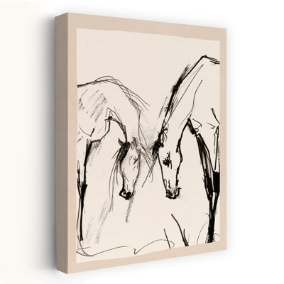 Gentle Horse, croquis abstrait cheval minimaliste, art mural