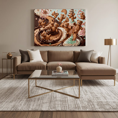 Desserts Teddy Grahams Brown Canvas Wall Art