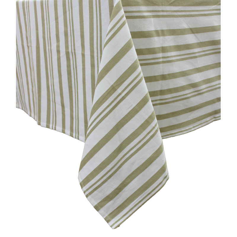 Nappe à rayures 100% coton Wilson, L 72 po x l 52 po, Kaki