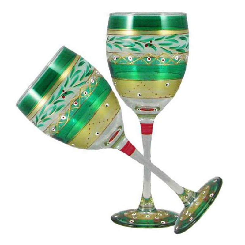 Mosaic Christmas 11oz Nahlia White Wine Glass