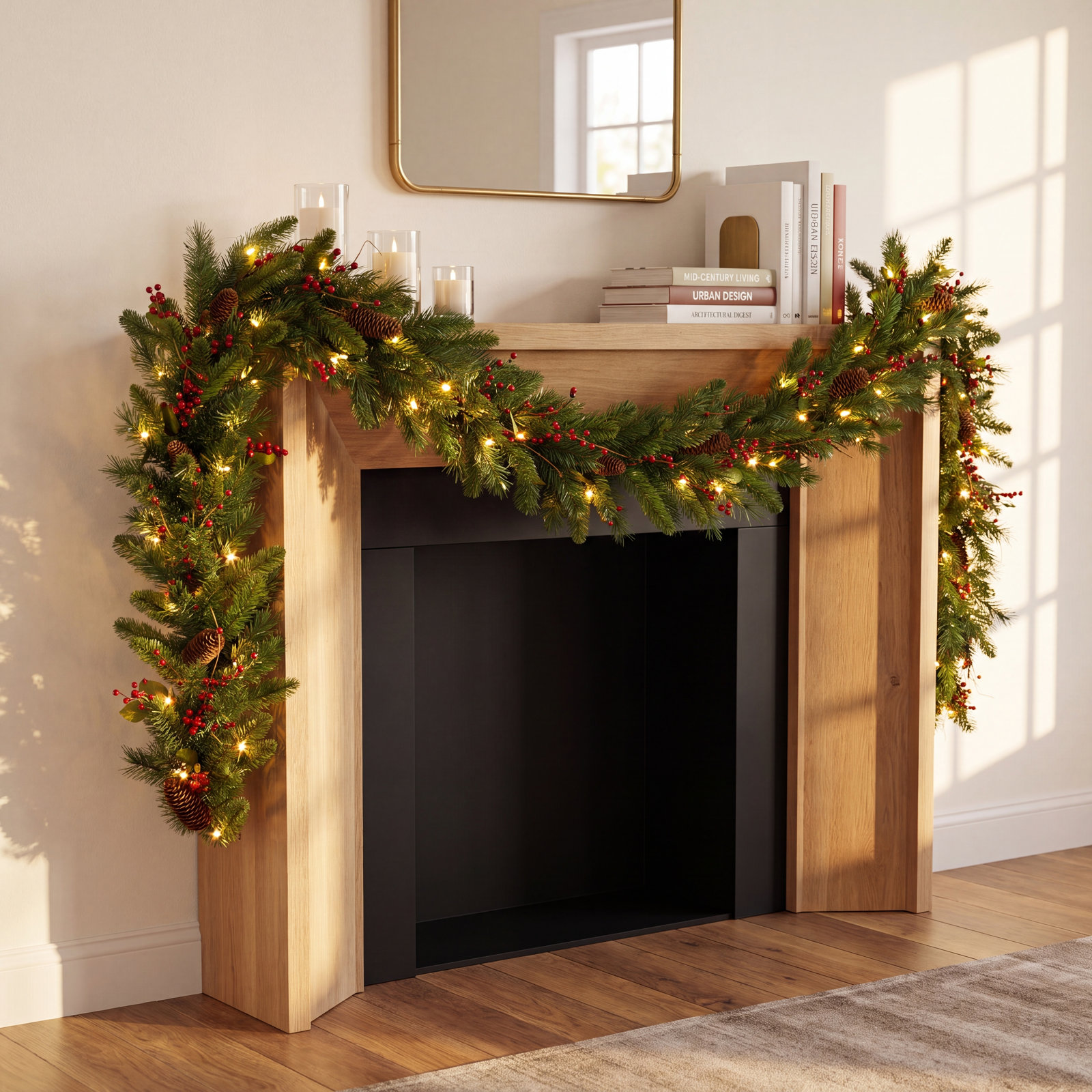 108" Pre-Lit Berry Christmas Garland