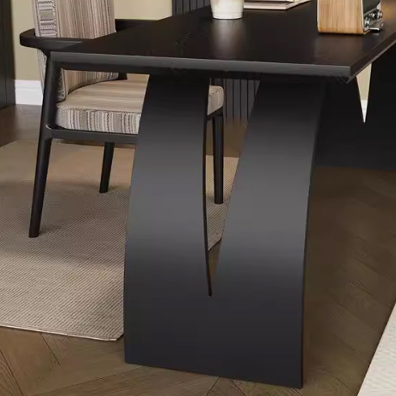 Bureau d'écriture durable en bois de frêne noir, H 29,52 po x l 70,86 po x P 23,62 po