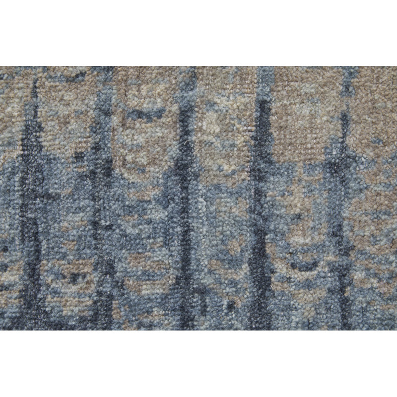 Riplee Modern Abstract Blue Area Rug, Rectangle 3' x 5'