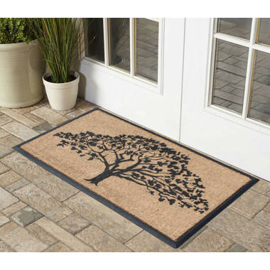 A1hc Dog Tail Brown/Black 18 in x 30 in Welcome Door Mats for Outdoor Entrance Non-Slip Backing Rubber Mat
