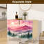 Buffet étroit de 35,4 po de largeur - armoire de rangement d'appoint à 2 portes avec paysage de montagne Misty Pine
