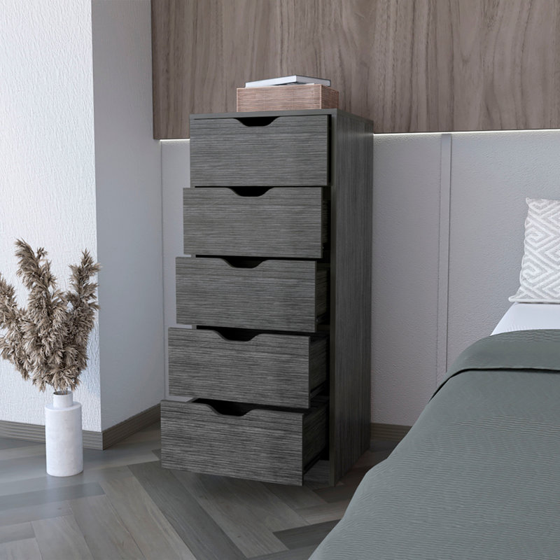 Commode Kamran, chambre, chêne fumé