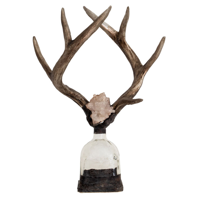 Bouteille décorative en bois brun / transparent Antler