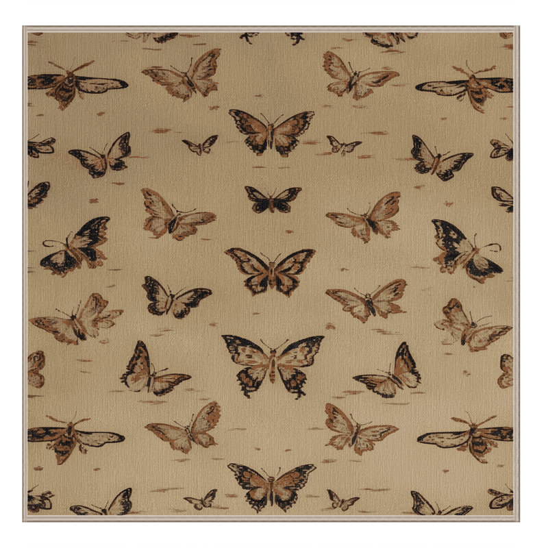 Tapis beige français lavable à la machine, Carré 5 pi