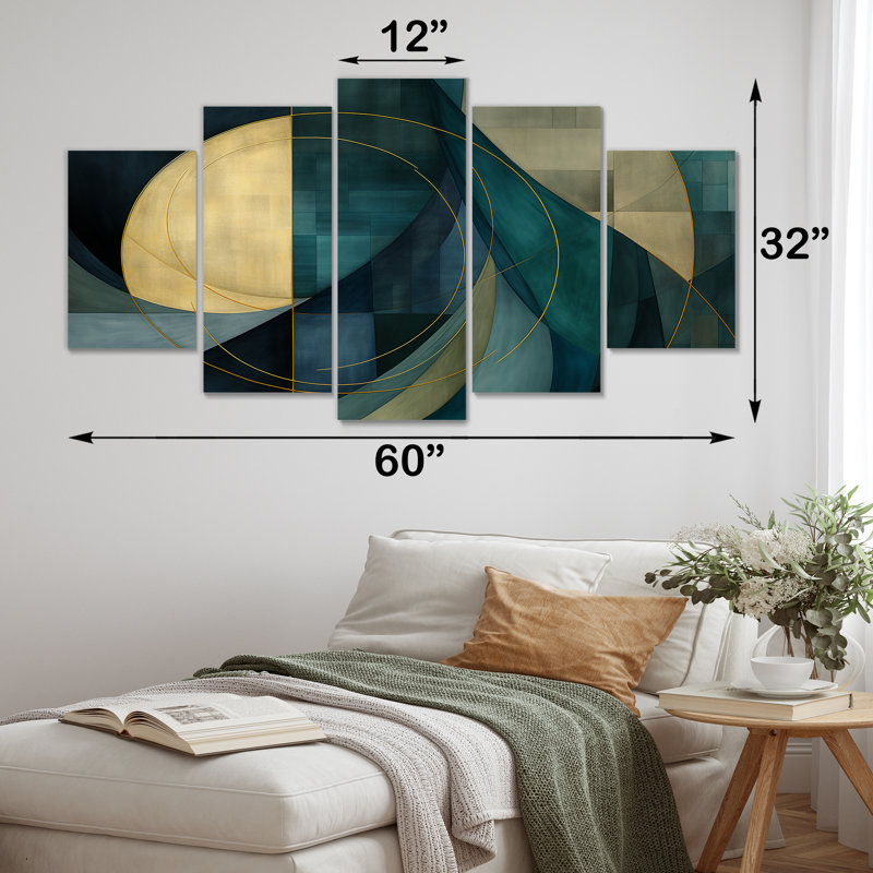 Abstract Echoes Swirls II - Abstract Collages Multipanel Wall Art for Living Room