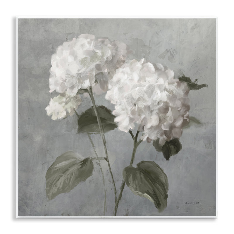  Paire d'hortensias blancs, art mural par Danhui Nai