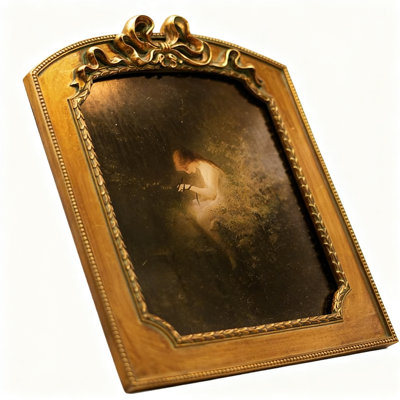 Vintage Picture Frame, Antique Victorian Ornate Bow Frame, Wall And Tabletop Display Photo Frame.(Bronze)