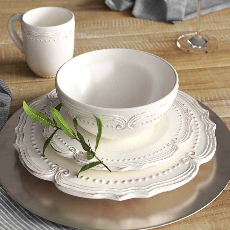 Dolomite Scalloped Dinnerware - Set of 16