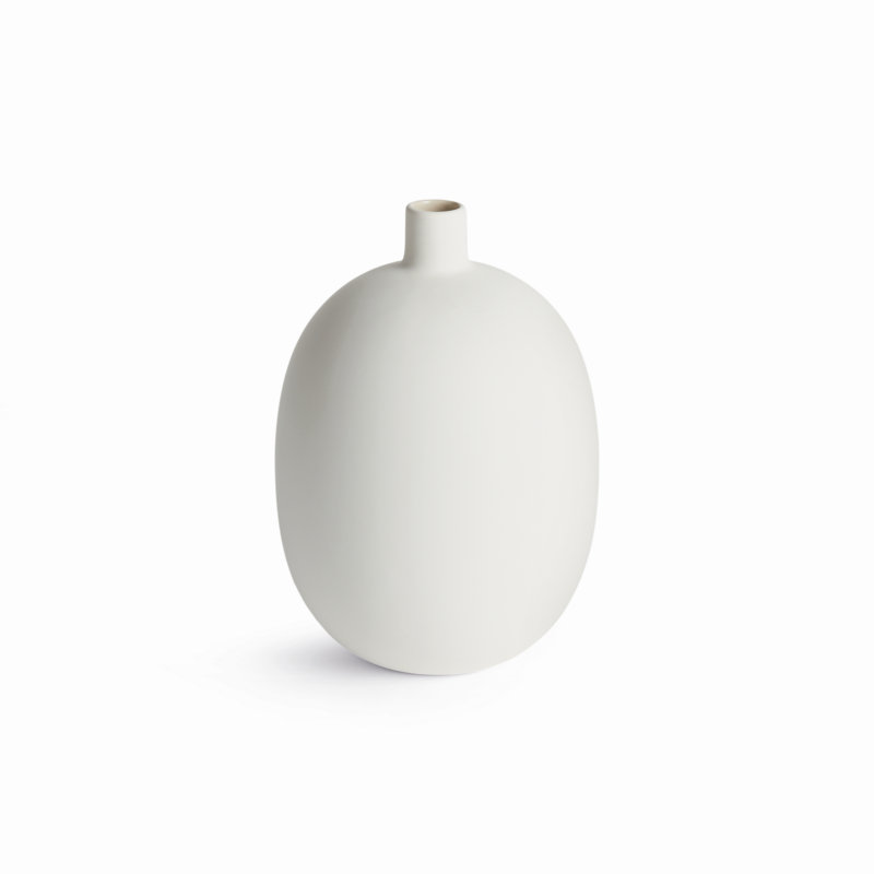 Les ancÃªtres de Vase, H 10,5 po x l 7,25 po x P 7,25 po, Blanc